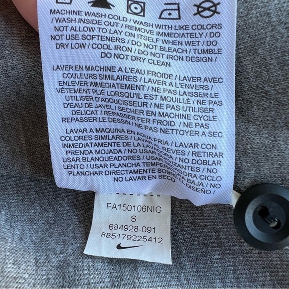 Nike Tech Fleece Gray Cape Hoodie Small Asymmetrical Zipper Waist Cinch - Picture 14 of 16